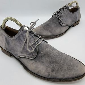 Cesare Paciotti Distressed Gray Suede Derby Size 9